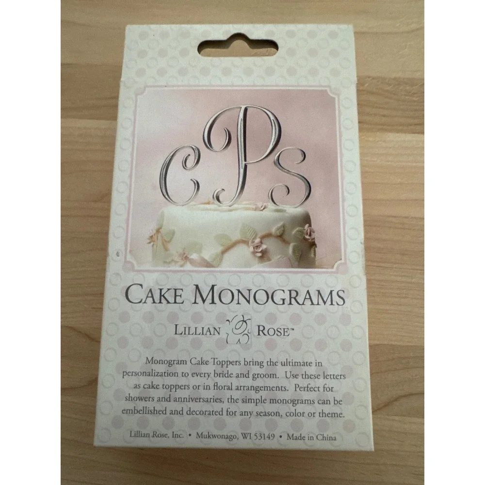 Lillian Rose Cake Monogram Letter‎ N Brushed Silver Wedding Cake Topper CM700 N